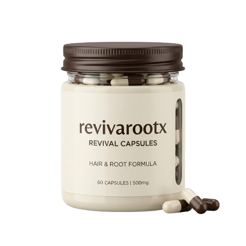 Embalagem do suplemento natural RevivaRootX